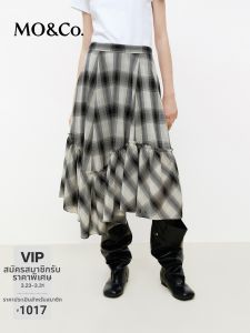 MO&Co. | Puffy A-line Silhouette Plaid Midi Skirt