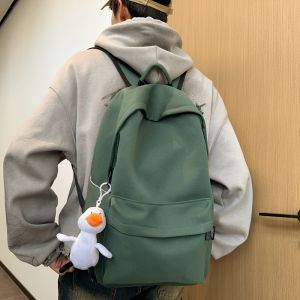 OUDENGPAI | Oudonpai Green Backpack Large Capacity Dual Shoulder Bag For Boys And Girls Simple Pure Color School Bag Waterproof Campus Style