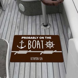 VIKAMA Ocean Stripe Entryway Mat Naval Porch and Balcony Carpet Non-Slip and Absorbent Floor Mat for Home Decor