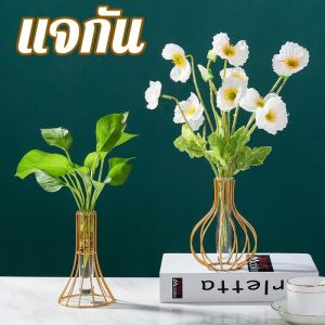 Loose แจกันแก้วไฮโดรโปนิก พร้อมหลอดแก้ว เหล็กดัด สไตล์นอร์ดิก สีทอง สําหรับตกแต่งห้องนั่งเล่น โต๊ะอาหาร