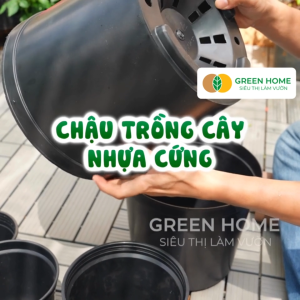 3 Chậu nhựa trồng cây Greenhome 24x22cm nhựa cứng Thoát nước tốt Đa dạng kích thước trồng cây hoa kiểng lá