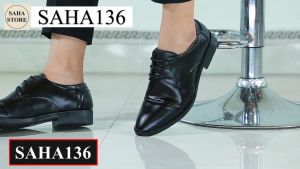 Giày da nam bigsize cỡ lớn 48 47 46 45 SAHA136 giầy tây công sở đẹp cao cấp buộc dây size nhỏ 37