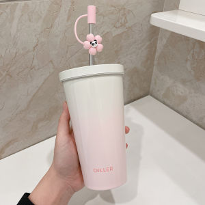 Cốc Nước Giữ Nhiệt Bằng Thép Không Gỉ 316 Cốc Cà Phê Sakura Cốc Nước Văn Phòng Cốc Nước Cho Nữ Sinh Viên Cốc Có Ống Hút