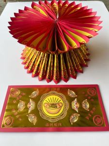 Gold Foil Long Strip Folding Paper Double Sided Color Printing Attract Wealth And Prosperity Creative DIY Handcraft Paper Craft