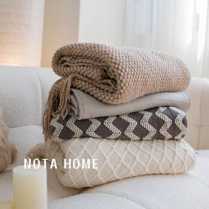 Nordic Style Knitted Blanket Sofa Cover Single Shoulder Office Nap Mat Vacation Home Bed Tail Towel Warm All-Season Solid Color