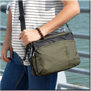 กระเป๋าผ้าใบผู้ชายกระเป๋าผู้ชายสะพายไหล่สะพายข้างกระเป๋าลำลองยอดนิยมสำหรับ iPad กระเป๋าเบาพิเศษสำหรับกลางแจ้งขี่จักรยานมีช่องใส่ของได้เยอะ