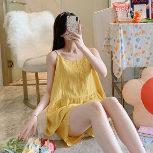 Pure Cotton Summer Thin Loose Womens Sleepwear Set Sleeveless Vest Maternity Home Clothes Two-Piece Set Comfortable Short Pants
