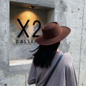 Uncleyao! Treasure Wannian Easiest for Match Retro French Flat Top Fedora Hat Top Hat Female Fall and Winter