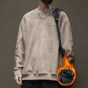 ROMON | Lormen Mens Round Neck Sweatshirt Spring Autumn New Style Casual Long Sleeve T-Shirt Fashionable Base Shirt Urban Style