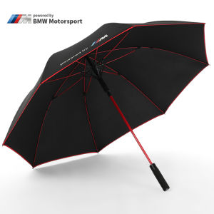 BMW Original Red Edge 10 Ribs Automatic Folding Umbrella High End Simple Design Suitable for Sun And Rain from 4S Store