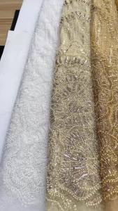 African Lace Fabric 2026 Sequins Beaded Embroidery Groom Nigerian Bridal High Quality French Tulle Lace Fabric For Wedding
