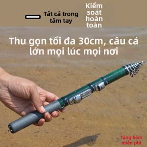 Bộ cần câu cá mini CHUIYUEREN siêu cứng và ngắn dễ mang theo
