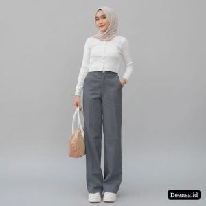 CELANA KULOT AMERICAN DRILL PREMIUM HIGHWAIST CELANA PANJANG WANITA