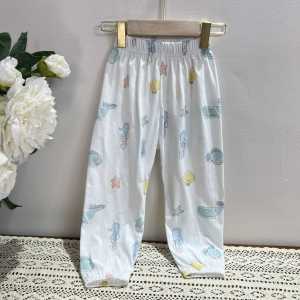 กางเกงบ้านเด็กผ้าฝ้ายบริสุทธิ์กิริยากางเกงเครื่องปรับอากาศน้ําหนักเบากางเกงสากลป้องกันยุงสําหรับทุกฤดูกาล