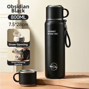 High Capacity Aesthetic Stainless Steel Insulated Cup With Straw
