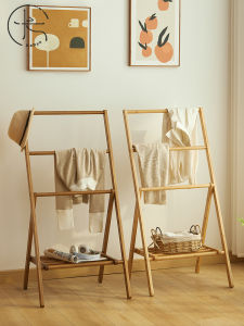 Bedside Foldable Bedroom Standing Clothes Hanger Storage Organizer Beige Wardrobe Essential for Efficient Living Space