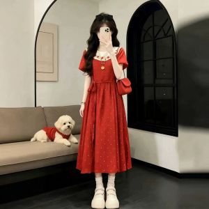 XUECAIQI | Attractive Polka Dot Red Summer Dress