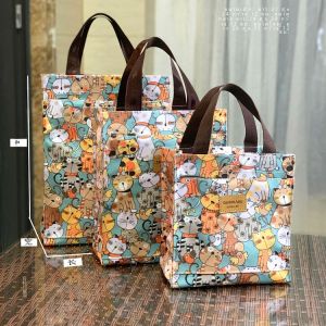 ผ้า Oxford กันน้ํา การ์ตูน กระเป๋ากล่องอาหารกลางวัน A4 Art Study Class กระเป๋าถือ นักเรียน กระเป๋านวดวิชา ผู้หญิง กระเป๋าแบบพกพากระเป๋า