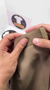 กางเกงนักเรียน สีน้ำตาล ผ้ามันเงา ผ้ามัน ทนทาน ไม่ซีดง่าย ใส่สบาย ยับยาก พร้อมส่ง