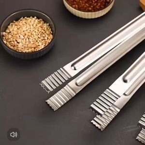Barbecue tongs stainless steel long handle tongs for cooking non stick clip for cooking stainless steel steak clamp siomai tongs for serving tongs buffet spaghetti tongs thongs for kitchen food tong kitchen accessories party needs camping cooking set