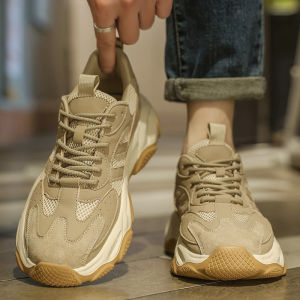 Mens Winter Running Shoes Anti-Slip Wide Foot Sports Sneakers Retro Heightening Casual Travel Dad Shoes Fashionable Mesh up