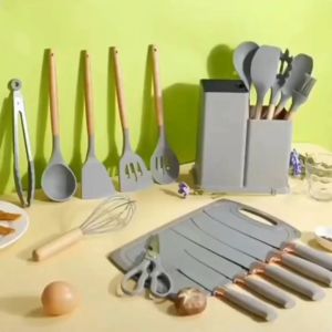 19PCS Silicone Kitchen Utensil Kitchen Kitchen Wares Stainless Steel Kitchen Knife Set