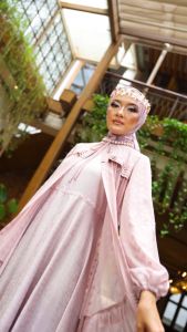 Dress Jameila Series Gema Raya Zalifa Umbrella design Bahan Shifon Embroidery premium nyaman gaun kondangan