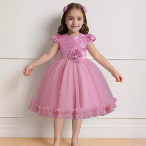 ชุดเดรสเจ้าหญิงปักเลื่อมแขนพองลายดอกไม้บานใหญ่4สีชุดเดรสเด็กผู้หญิงทารกสำหรับเด็กชุดเดรสปาร์ตี้แต่งงานหลายชั้นสำหรับเด็กผู้หญิงชุดเดรสงานวันเกิดเครื่องแต่งกายถ่ายภาพการแสดงเปียโนอายุ2ถึง10ปี