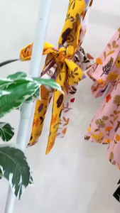 TW22710 Set 3 ชิ้น ลายดอกไม้ เสื้อเชิ้ตแบบครอป + กางเกงขายาว กับสายผูก