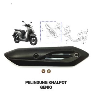 Pelindung Knalpot Genio "A" - Cover Tutup Penutup Tameng Pengaman Muffler Exhaust Kenalpot Honda Genio Fi 2019 - 2023