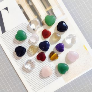 Green Aventurine Heart Shape Stone Natural Crystal Heart Jewelry Love Stone DIY Accessories Home Office Decoration Gift