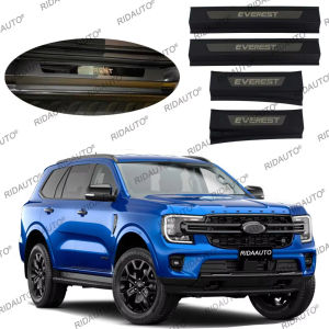 ชายบันไดแถบติดขอบประตูของ NASTA อุปกรณ์เสริมสติกเกอร์แป้นเหยียบขอบยางป้องกันรถแถบธรณีประตูรถปิกอัพสำหรับฟอร์ดเอเวอเรสต์เจนเนอเรชันถัดไป2023 2024 2025