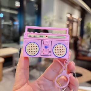 Đồ chơi móc khoá máy ghi âm 60s Đồ chơi máy ghi âm đài cát-xét sáng tạo toy pin