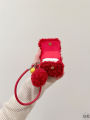 Qiguan Plush Sherry Rose Chain Lanyard Airpods4/3 pro 2 3 New Model Compatible Apple Wireless Bluetooth Cute Cartoon Girl Heart Protective Case. 