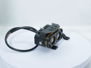 Upgrade（2PCS）Alloy 30W/Bulb Double Lamp  Runway Headlight With Bracket YELLOW-WHITE-DEVILS EYE Universal