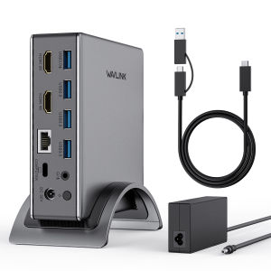 Wavlink 10 In 1 Universal Usb 3.0 Docking Station Dual Hdmi Monitor 4k Display Laptop Hub With 4 Usb 3.0 Pd 100w Gigabit Ethernet Adapter For M1/M2 Macbook Pro/Air Surface Pro Dell Xps Lenovo Yoga Thunderbolt 3/4