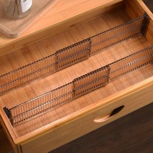 2pcs/set Adjustable Clapboard Drawer Divider Partition Punch-free DIY Storage Organizer Shelves Home Cabinets Drawer Separator