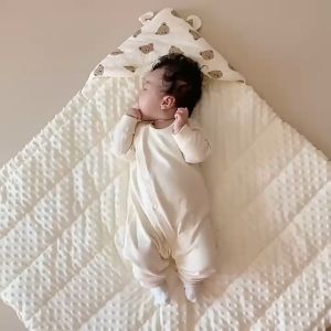 Mumystation Selimut Bedong bayi Baby Wrap Hooded Bayi Lembut Kantong Tidur Bayi