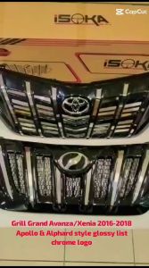GRILL DEPAN GERIL GRAND AVANZA XENIA 2016 2017 2018 MODEL APOLLO GRILL MODEL ALPHARD GRAND AVANZA BAHAN PLASTIK