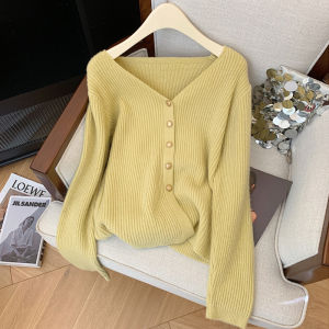 Brand Discount Spring & Fall New Arrival Classy Temperature-Sensitive Soft Wind Soft Glutinous Tops Female V Neck Sweaters Cardigan Outwear Tide