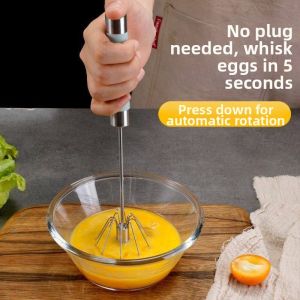 Semi-Automatic Stainless Steel Manual Egg Whisk