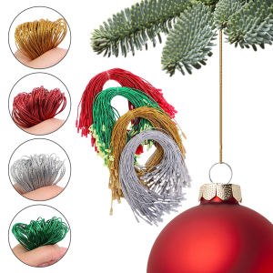 100Pcs 20cm Christmas Tag Ropes Christmas Tree Ball Hanging Tool with Snaps Locking for Xmas Label Lanyard Rope
