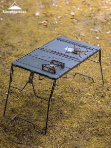 Camping Moon Multifunctional Bridge Table Camping Folding BBQ Iron Table Spider Stove Module Unit Table for Outdoor Camping Travel