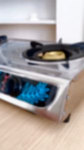 GMC Kompor Gas 2 Tungku Stainless Steel Tipe 212/112 Model Minimalis paket selang regulator meter