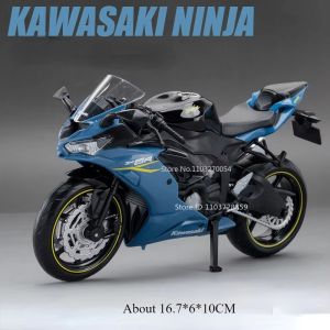 1:12 Sportster Model Toy Motorcycles Alloy Diecast Nijia ZX-6R Motorbikes Sound Light Shock Absorption Rubber Tires Kids Gift