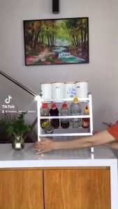 Kệ đựng gia vị 3 tầng để chai lọ nhà bếp đa năng Hobby Home Decor 3TGV inox 304