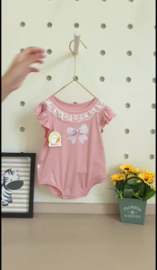 Body thun lạnh cổ ren Bunny cao cấp cho bé gái 4-10kg