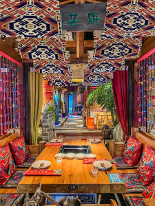 Customized Ethnic Minority Hanging Cloth Miao Ceiling Decoration Canopy Internet-Popular Homestay Restaurant Ceiling Atmosphere Banner Cloth