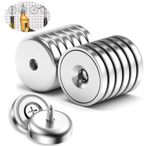 2-20Pcs 32x7mm Strong Magnetic Hooks Heavy Duty Magnet with Countersunk Hole widely used in Fridge Warehouse Tools Whiteboards