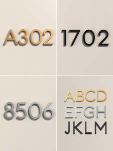 Acrylic 3D Digital Stickers Alphabet Letter Identification Labels for Storage Cabinet Doors Laser Engraving Customizable
